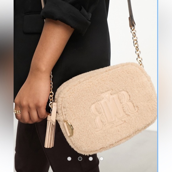 River Island ASOS London brand cross body terry bag with chain detail. NWOT - Picture 6 of 12